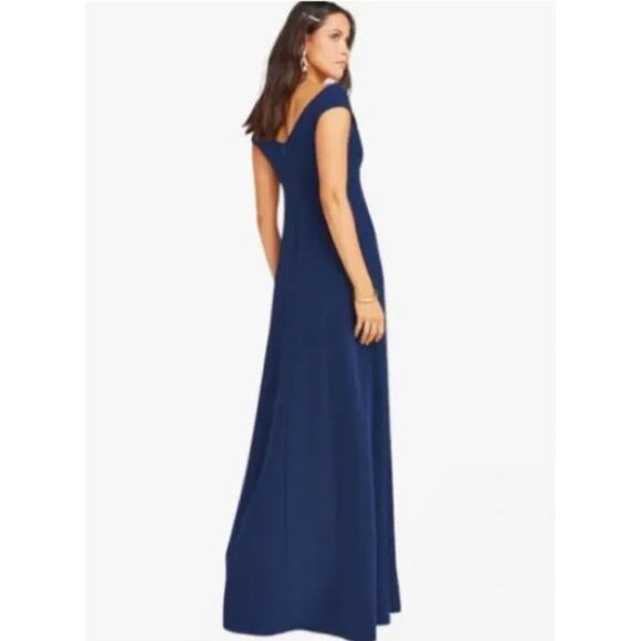 Show me Your Mumu Zurich knot gown in rich navy stretch crepe NWOT - Picture 3 of 9